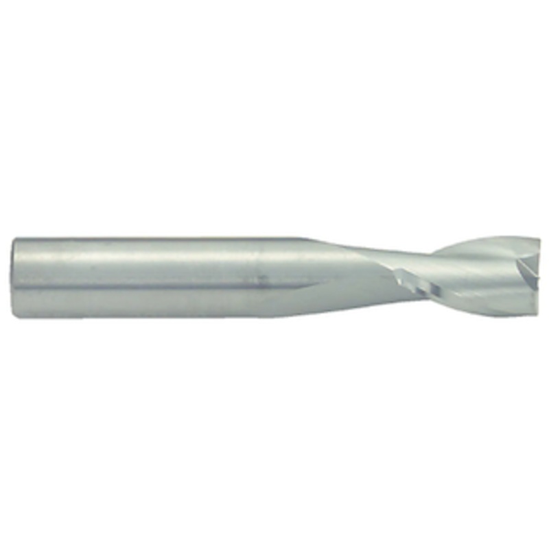 Robbjack 2 Flute Stub Length Tuffy Solid Carbide Single End Mill, 1/8 Size, 1/8 Shank Diameter, 1/4 Flute Length, 1-1/2 Overall Length