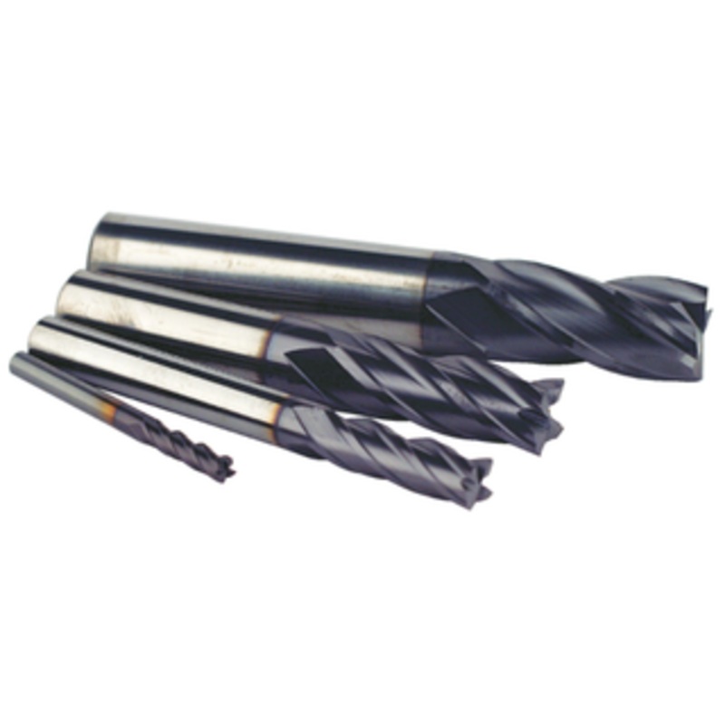 T&O 4 Piece 4 Flute SUPERCEED Solid Carbide X-MAX Coated Single End Mill Set