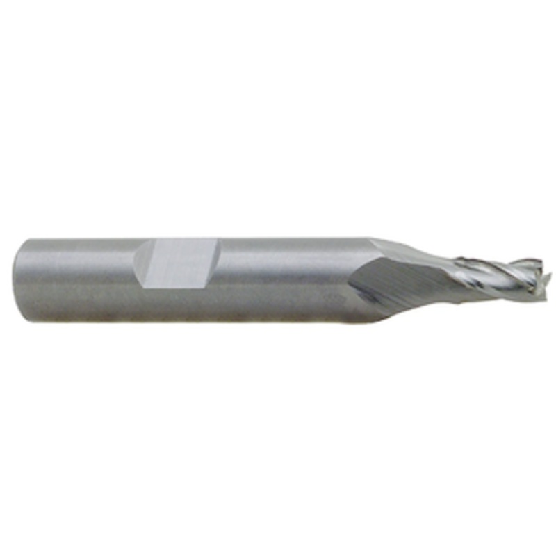 RobbJack 4 Flute Tuffy Solid Carbide Stub Length Single End Mill, 1/4 Size, 3/8 Shank Diameter, 5/16 Length of Cut, 2-3/8 Overall Length