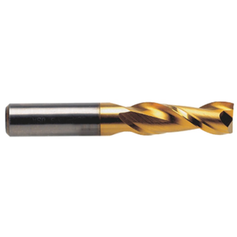 T&O 2 Flute SuperCEED Solid Carbide TiN Coated Finishing Single End Mill, 7/32 Size, 1/4 Shank Diameter, 5/8 Length of Cut, 2-1/2 Overall Length