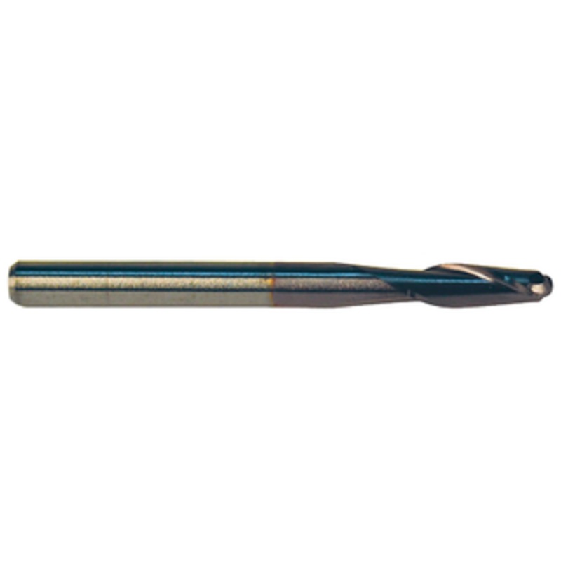 M.A. Ford 2 Flute Micrograin Solid Carbide TiCN Coated Ball Nose Single End Mill, 3/8 Size & Shank Diameter, 7/8 Length of Cut, 2-1/2 Overall Length