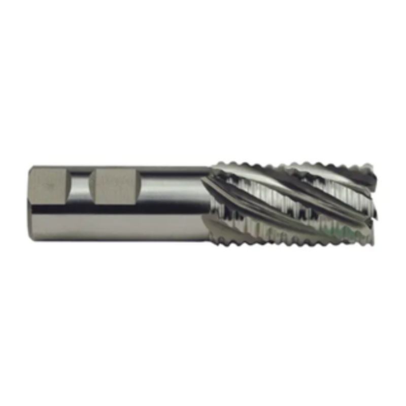 Precise 6 Flute Coarse Round Tooth M42 8% Cobalt Roughing Single End Mill, 1-1/2 Size, 3/4 Shank Diameter, 4 Length of Cut, 6-1/4 Overall Length
