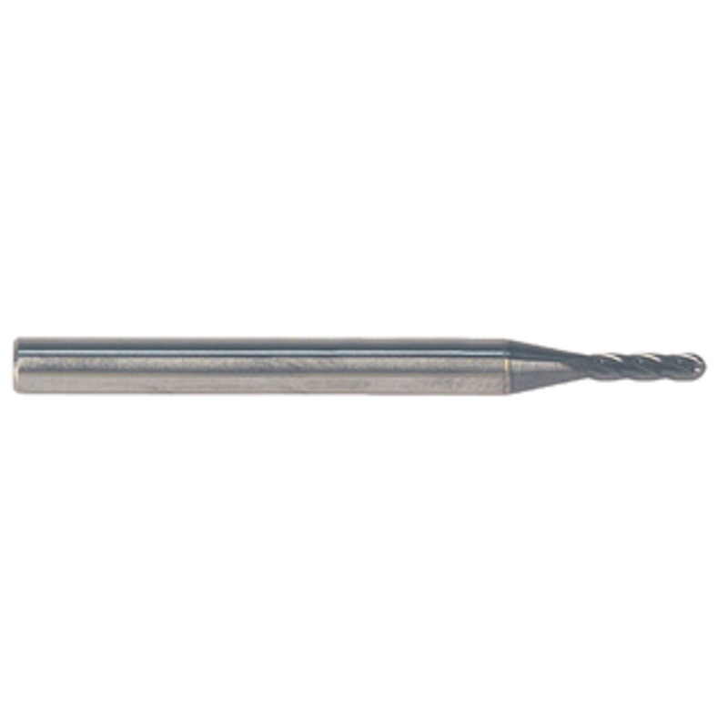 Rushmore USA 4 Flute TiALN Coated Solid Carbide Ball Nose Single End Mill, 5/32 Size, 3/16 Shank Diameter, 2 Overall Length