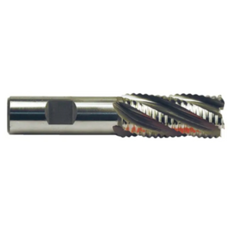 Precise 5 Flute M42 8% Cobalt Coarse Round Tooth Roughing Single End Mill, 7/8 Size, 3/4 Shank Diameter, 1-7/8 Length of Cut, 4-1/8 Overall Length