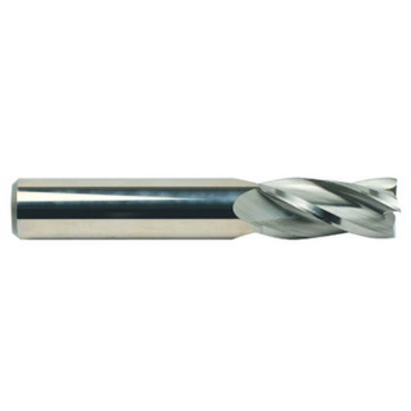 Rushmore USA 4 Flute Solid Carbide .030 Corner Radius Single End Mill, 1/2 Size & Shank Diameter, 1 Length of Cut, 3 Overall Length