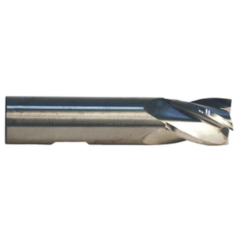 RobbJack 4 Flute Tuffy Solid Carbide Stub Length Single End Mill, 7/16 Size, 1/2 Shank Diameter, 5/8 Length of Cut, 3 Overall Length