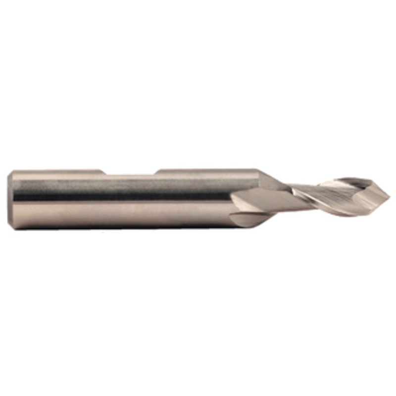 Rushmore USA 2 Flute 90 Angle Drill-Mill Cobalt Single End Mill, 1/4 Size, 3/8 Shank Diameter, 5/8 Length of Cut, 2-7/16 Overall Length