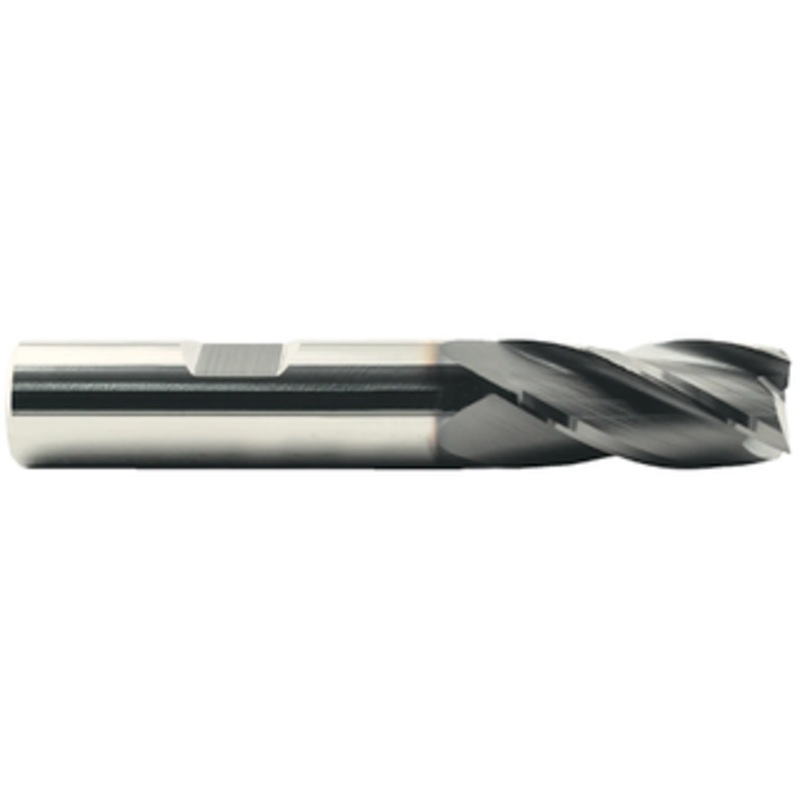 Niagara Cutter 4 Flute CNC Micrograin Solid Carbide Single End Mill, 1/2 Size & Shank Diameter, 1 Length of Cut, 3 Overall Length