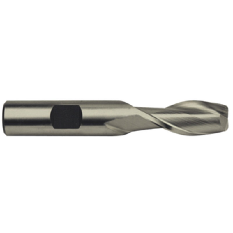 Precise 2 Flute High Speed Steel Metric Single End Mill, 24mm Size, 3/4 Shank Diameter