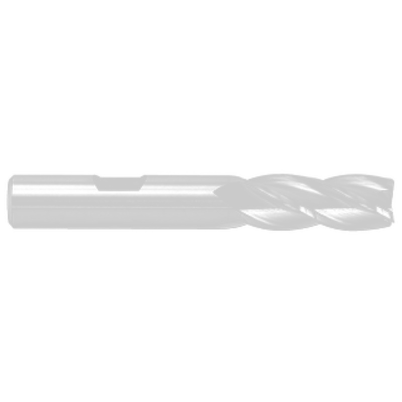Precise 4 Flute 18mm Size H.S.S. Metric Non-Center Cutting Single End Mill, 5/8 Shank, Length of Cut 1-5/8