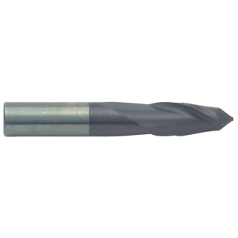 Rushmore USA 2 Flute 90 Drill Point Solid Carbide TiAlN Coated Single End Drill Mill, 3/4 Size & Shank Diameter, 1-1/2 Length of Cut, 4 Overall Length