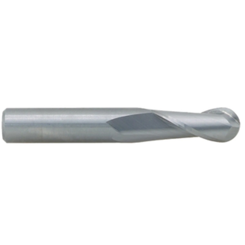 Rushmore USA 2 Flute Micrograin Solid Carbide Ball Nose Single End Mill, 5/32 Size, 3/16 Shank Diameter, 9/16 Length of Cut, 2 Overall Length