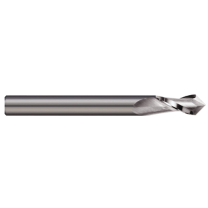 Rushmore USA 4 Flute 90 Drill Point Solid Carbide Uncoated Single End Drill Mill, 1/2 Size & Shank Diameter, 1 Length of Cut, 3 Overall Length