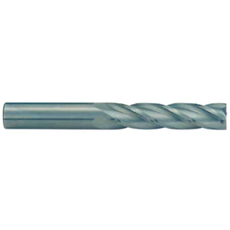Rushmore USA 4 Flute Micrograin Long Length Uncoated Solid Carbide Single End Mill, 1/4 Size, 1-1/8 Length of Cut, 3 Overall Length