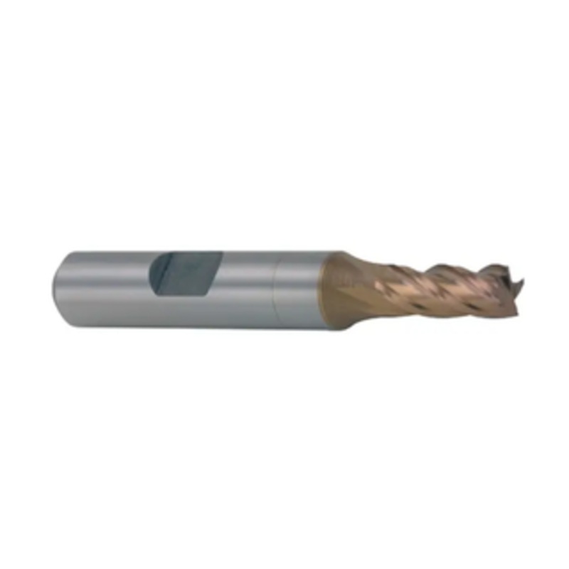 Weldon Tool M42 8% Cobalt TiCN Coated 4 Flute Single End Mill, 3/16 Size, 3/8 Shank Diameter, 1/2 Length of Cut, 2-3/8 Overall Length