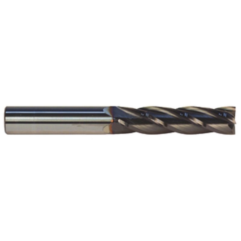 Niagara Cutter 4 Flute Solid Carbide TiAlN Coated Single End Mill, 1/2 Size, 1/2 Shank Diameter, 2 Length of Cut, 4 Overall Length