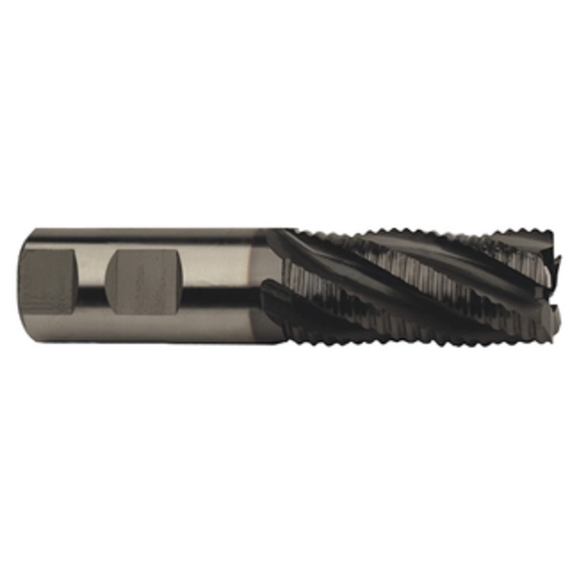 Niagara Cutter 5 Flute M42 8% Cobalt TiCN Coated Coarse Pitch Single End Mill, 1 Size, 1 Shank Diameter, 2 Flute Length, 4-1/2 Overall Length