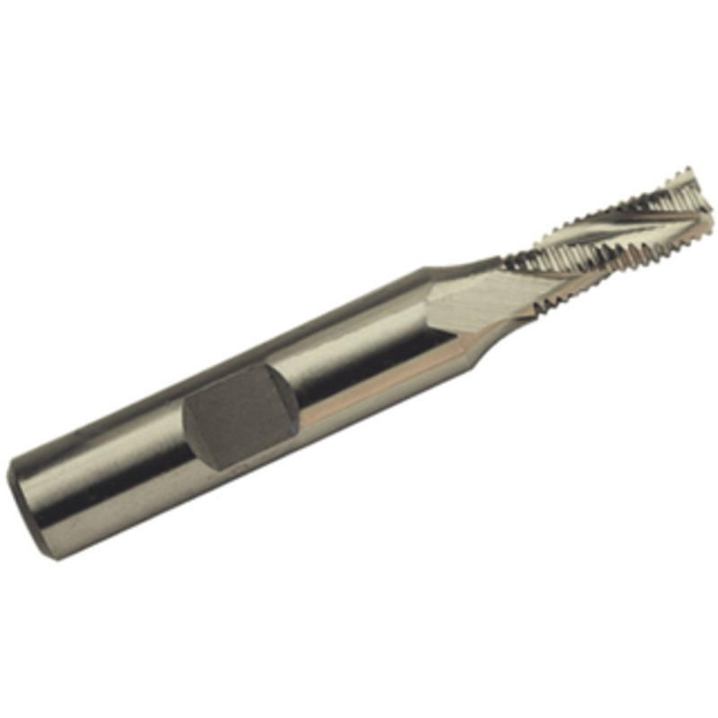 Precise 3 Flute M42 8% Cobalt Roughing Single End Mill, 5/16 Size, 3/8 Shank Dia.
