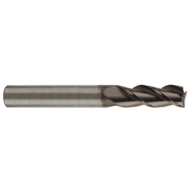Robbjack 3 Flute Super Tuffy Solid Carbide TiALN Coated Single End Mill, 5/8 Size & Shank Diameter, 1-1/4 Flute Length, 3-1/2 Overall Length