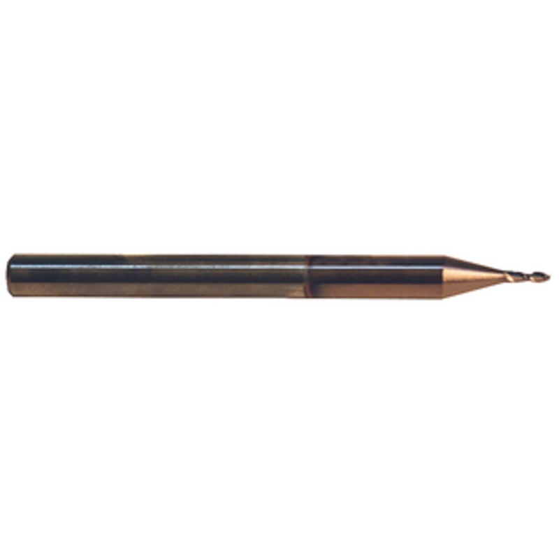 Rushmore USA 2 Flute Micrograin Solid Carbide TiCN Coated Single End Mill, 1/32 Size, 1/8 Shank Diameter, 3/32 Length of Cut, 1-1/2 Overall Length