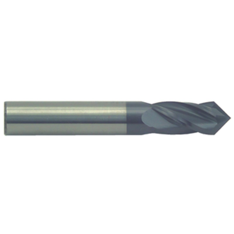 Rushmore USA 4 Flute 90 Drill Point Solid Carbide TiAlN Coated Single End Drill Mill, 1/4 Size & Shank Diameter, 3/4 Length of Cut, 2-1/2 Overall Length