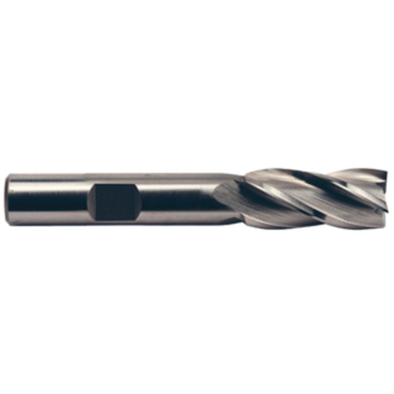 Precise 4 Flute H.S.S. Square End Finishing Single End Mill, 3/4 Size, 5/8 Shank Diameter, 1-5/8 Length of Cut, 3-3/4 Overall Length