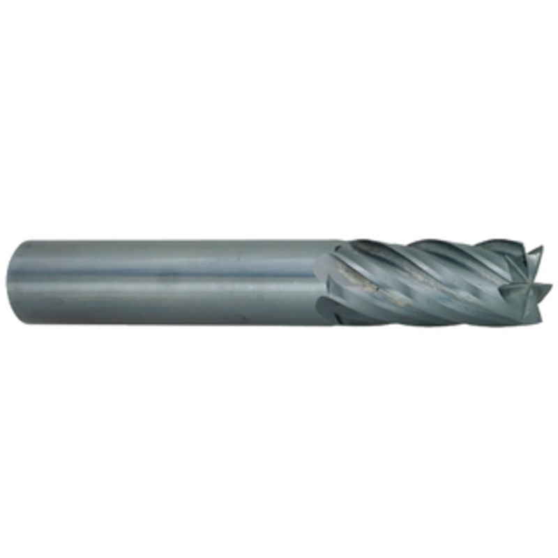 Precise 6 Flute Micrograin Solid Carbide Single End Mill, 1/2 Size & Shank Diameter, 1 Length of Cut, 3 Overall Length