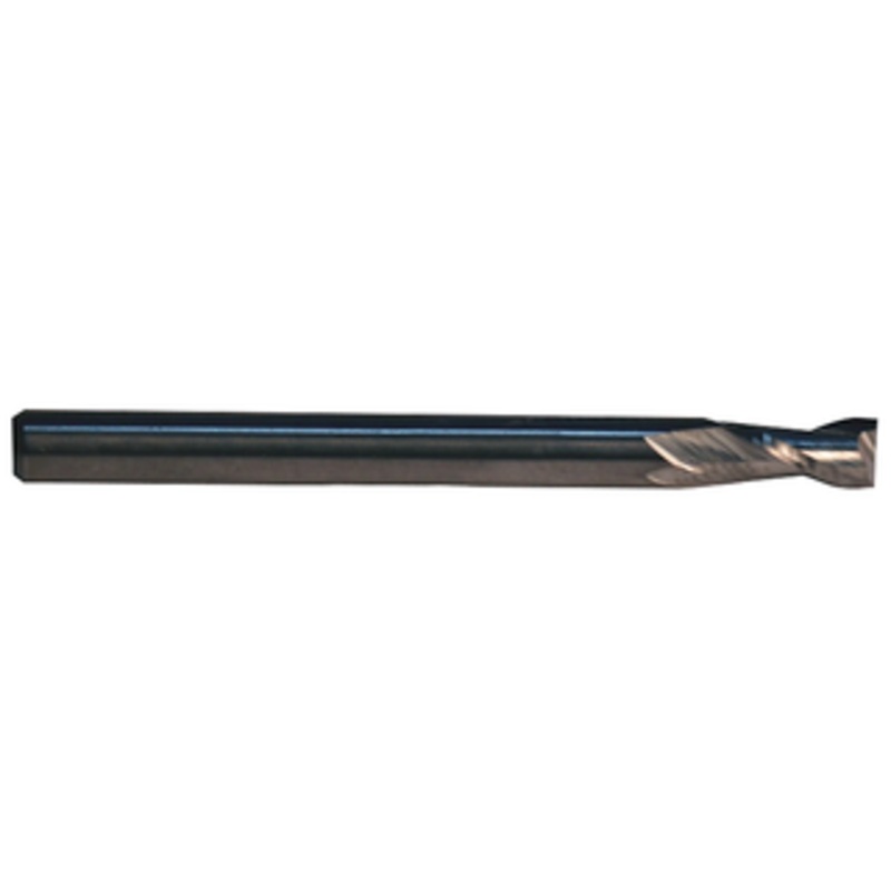 Rushmore USA 2 Flute Stub Length Solid Carbide Single End Mill, 3/16 Size, 3/16 Shank Diameter, 3/8 Flute Length, 2 Overall Length