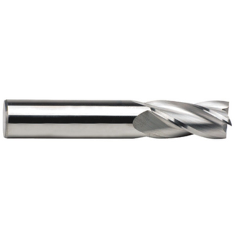 Rushmore USA 4 Flute Stub Length Solid Carbide Single End Mill, 5/8 Size, 5/8 Shank Diameter, 3/4 Length of Cut, 3 Overall Length