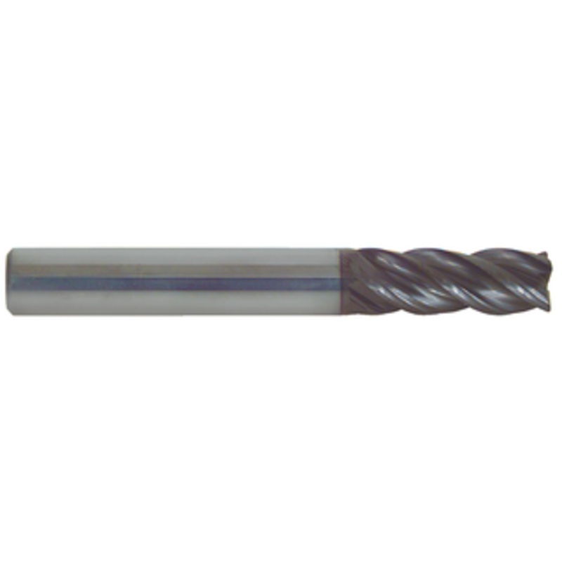 T&O 4 Flute SuperCEED Solid Carbide X-FACTOR Coated Variable Helix Single End Mill – Corner Radius, 3/16 Size & Shank Diameter, 7/16 Length of Cut, 2 OAL