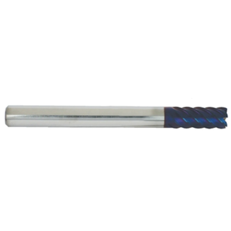 T&O 6 Flute SUPERCEED Solid Carbide X-Roc Coated 45Helix End Mill, 6mm Size & Shank Diameter, .50mm Corner Radius, 13mm Flute Length, 70mm Overall Length