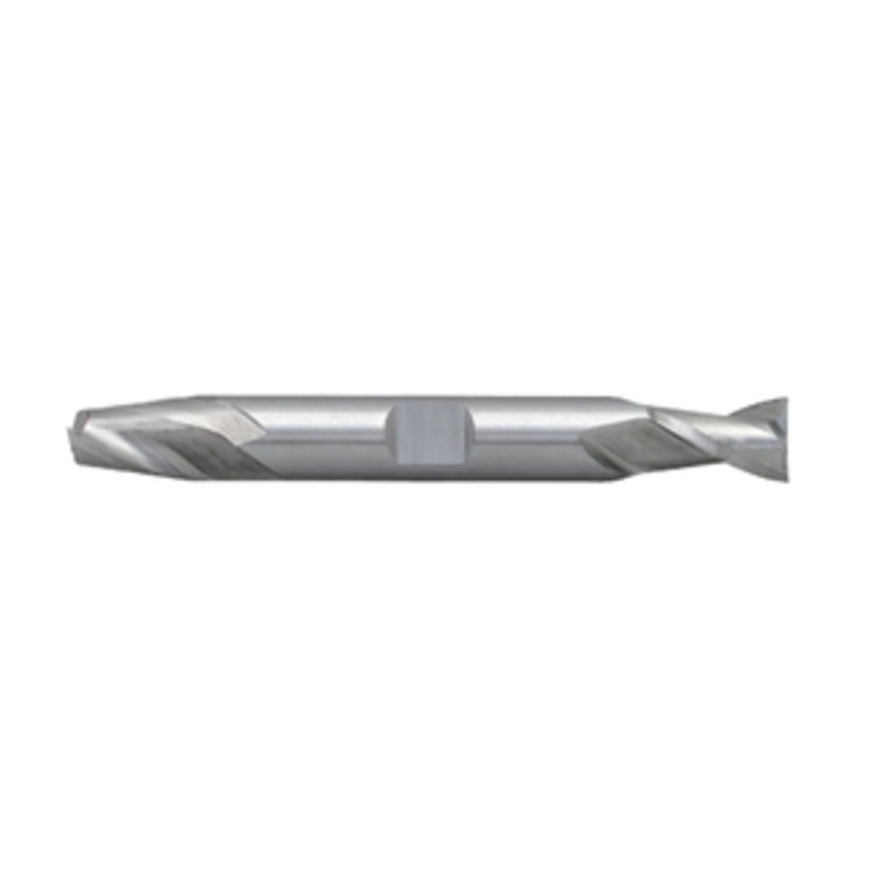 Precise H.S.S. 2 Flute Double End Mill, 9/32 Size, 3/8 Shank Diameter, 9/16 Length of Cut, 3-1/8 Overall Length