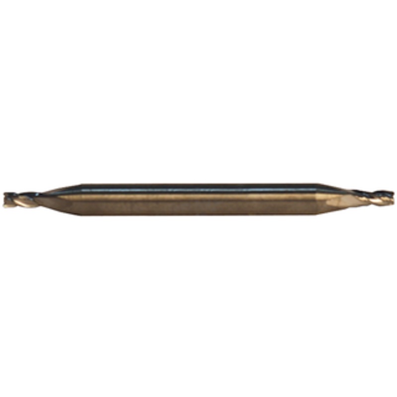 Rushmore USA 4 Flute Stub Length Solid Carbide Double End Mill, 7/32 Size, 1/4 Shank Diameter, 3/8 Flute Length, 2-1/2 Overall Length