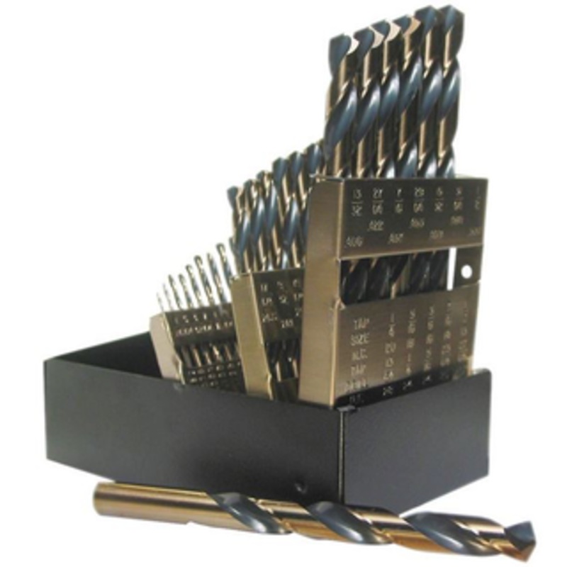 Viking Drill & Tool 29 Piece Hi Moly Tool Steel Jobbers Length Twist 135 Point Drill Set -SP-29