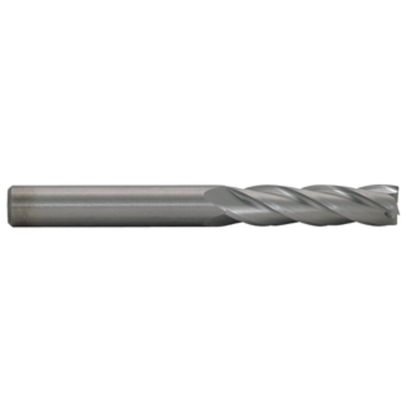 M.A. Ford 4 Flute Micrograin Long Length Solid Carbide Single End Mill, 1/8 Size & Shank Diameter, 1 Length of Cut, 2-1/2 Overall Length