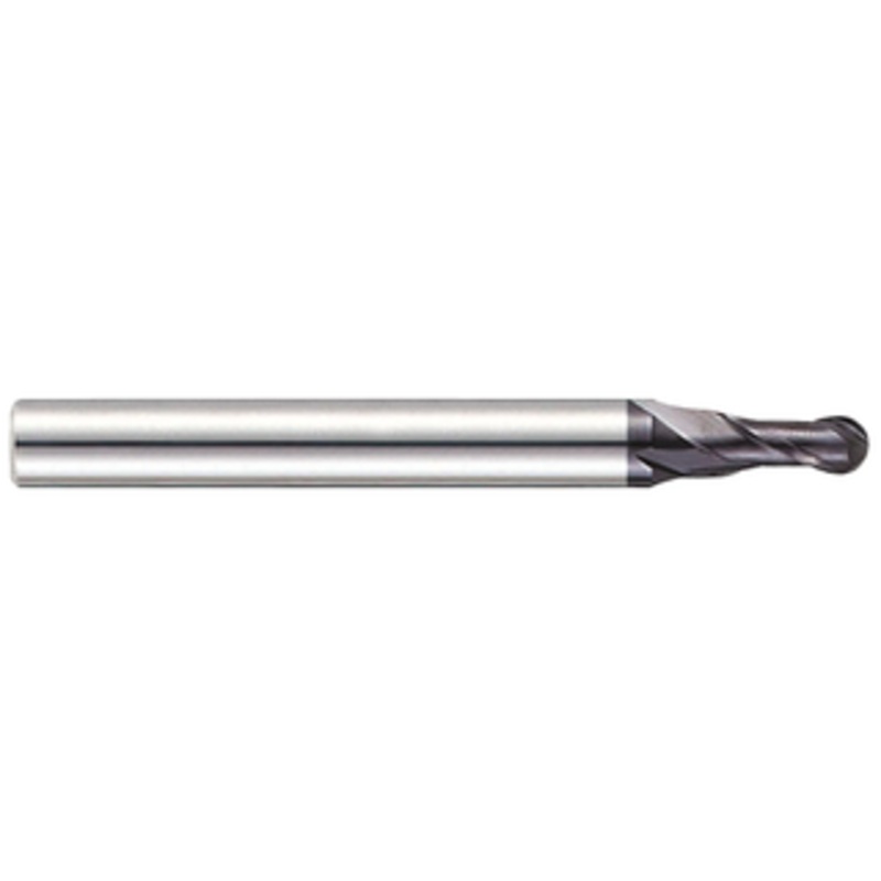 T&O 2 Flute SUPERCEED Solid Carbide X-FACTOR Coated Miniature Ball Single End Mill, .024 Size, .040 Length of Cut