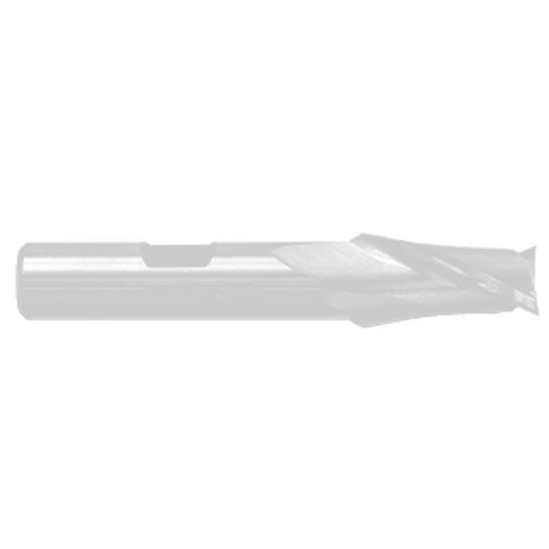 Precise 2 Flute High Speed Steel Metric Single End Mill, 6mm Size, 3/8 Shank Diameter