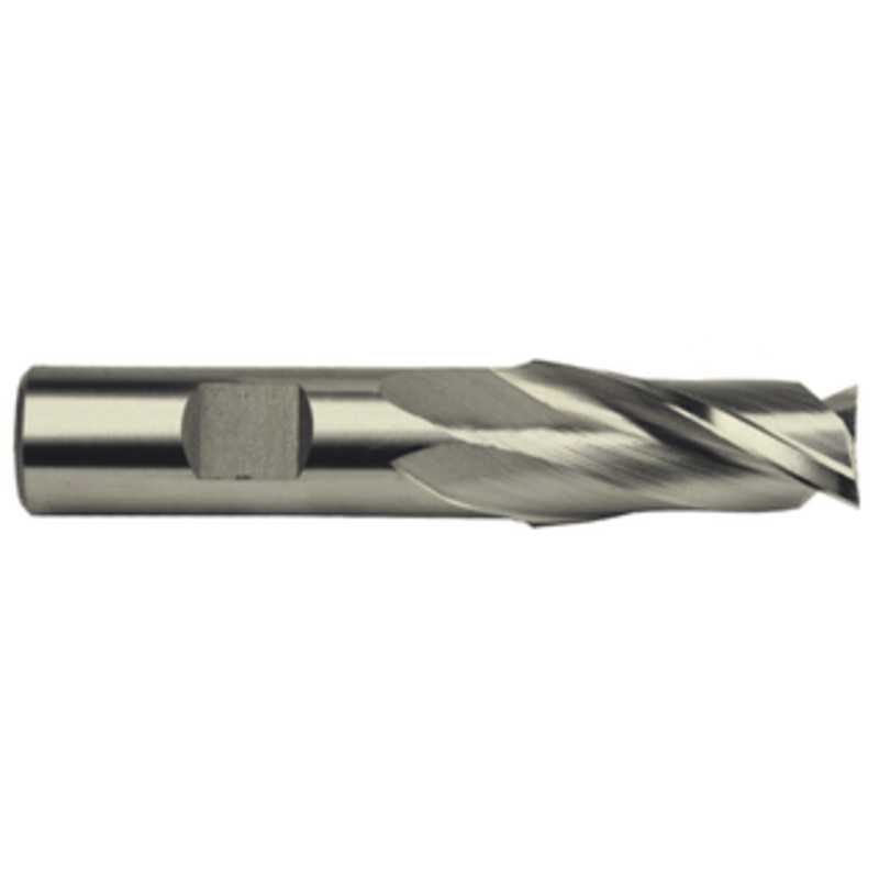 Precise 2 Flute High Speed Steel Metric Single End Mill, 18mm Size, 5/8 Shank Diameter
