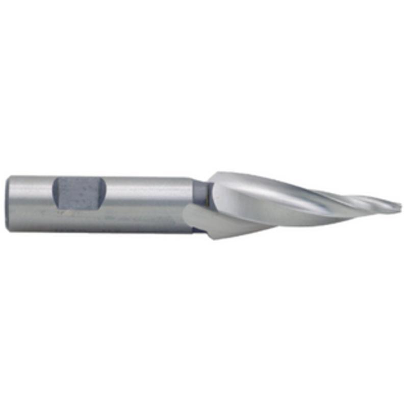 Precise 3 Flute Tapered 1 Per Side End Mill, D5 Tool, 1/4 Tip, 1-1/4 Length of Cut, 3/8 Shank Diameter, 3-1/8 Overall Length