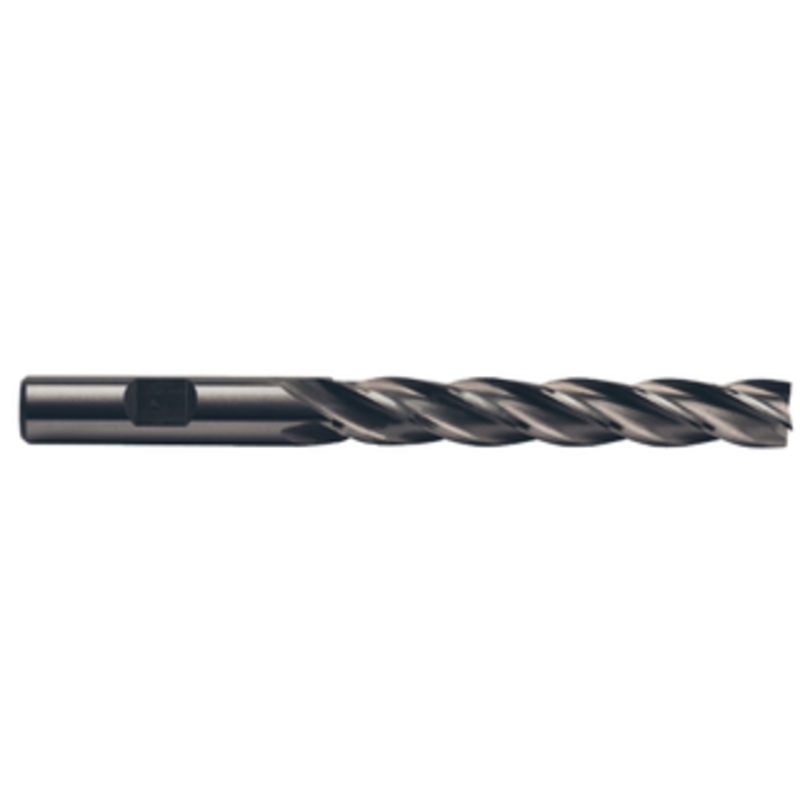 Precise 4 Flute Extra Long Length High Speed Steel Finishing End Mill, 1 Size, 1 Shank Diameter, 6 Length of Cut, 8-1/2 OAL