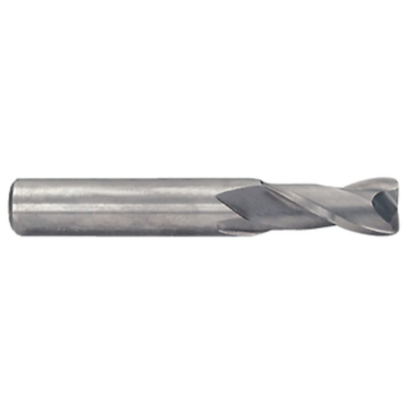 Rushmore USA 2 Flute Solid Carbide .020 Corner Radius Single End Mill, 1/4 Size & Shank Diameter, 3/4 Flute Length, 2-1/2 Overall Length