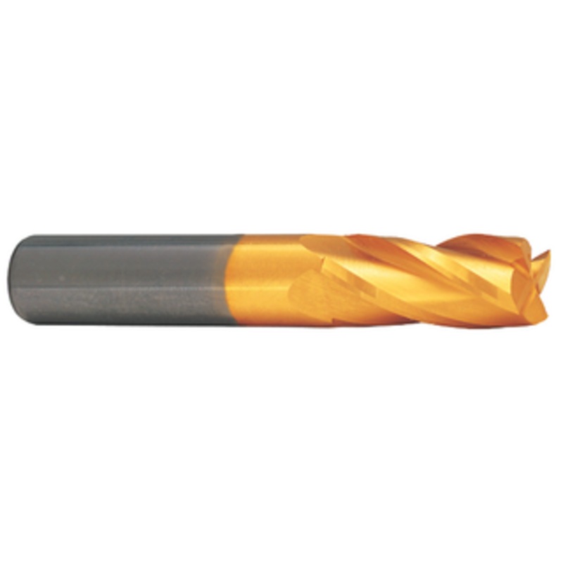 T&O 4 Flute SuperCEED Solid Carbide TiN Coated Finishing Single End Mill, 5/32 Size, 3/16 Shank Diameter, 9/16 Length of Cut, 2 Overall Length
