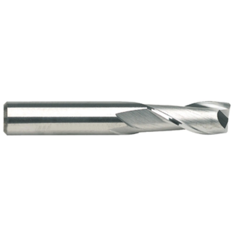 M.A. Ford 2 Flute Micrograin Solid Carbide Single End Mill, 3/16 Size, 3/16 Shank Diameter, 9/16 Flute Length, 2 Overall Length