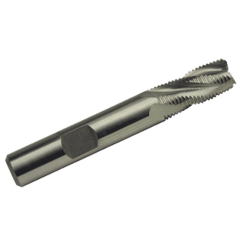 Precise 4 Flute M42 8% Cobalt Roughing Single End Mill, 1/2 Size, 1/2 Shank Dia