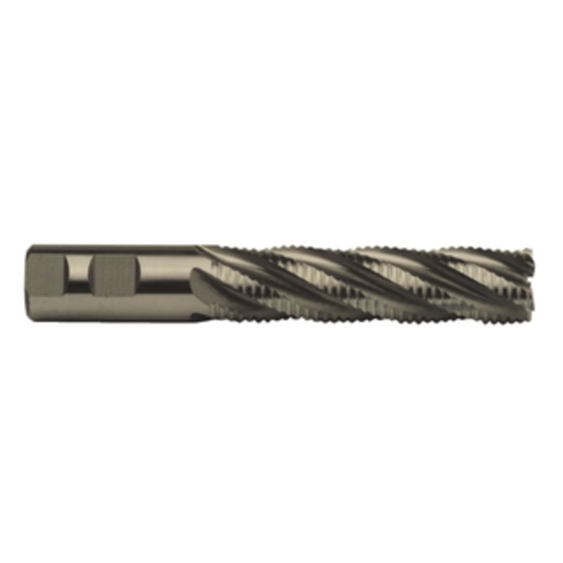 Precise 5 Flute Coarse Round Tooth M42 8% Cobalt Roughing Single End Mill, 1 Size, 1 Shank Diameter, 4 Length of Cut, 6-1/2 Overall Length
