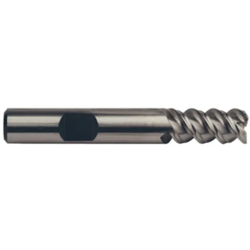 Precise M42 8% Cobalt 3 Flute 60 High Helix Single End Mill, 1/2 Size, 1/2 Shank Diameter, 1-1/4 Length of Cut, 3-1/4 Overall Length