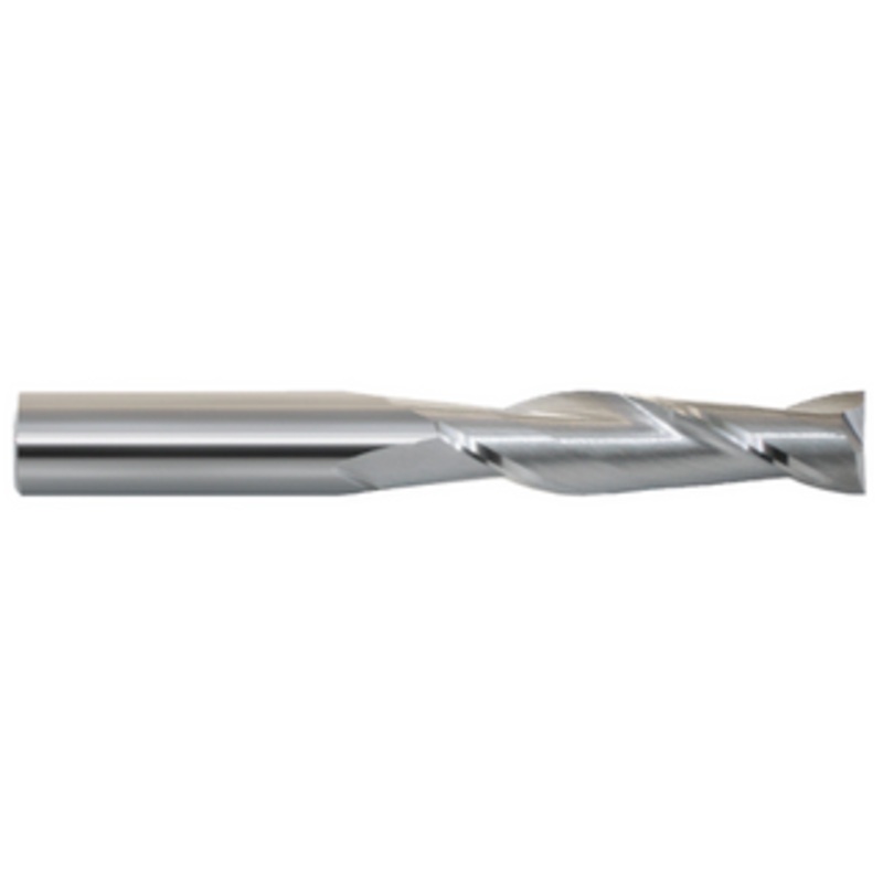 Rushmore USA 2 Flute Long Length Uncoated Carbide Single End Mill, 5/16 Size & Shank Diameter, 1-1/8 Flute Length, 3 Overall Length