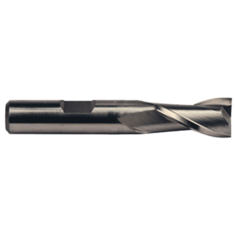 Precise 2 Flute H.S.S. Single End Mill, 1-3/4 Size, 1-1/4 Shank Diameter, 1-5/8 Length of Cut, 4-1/8 Overall Length