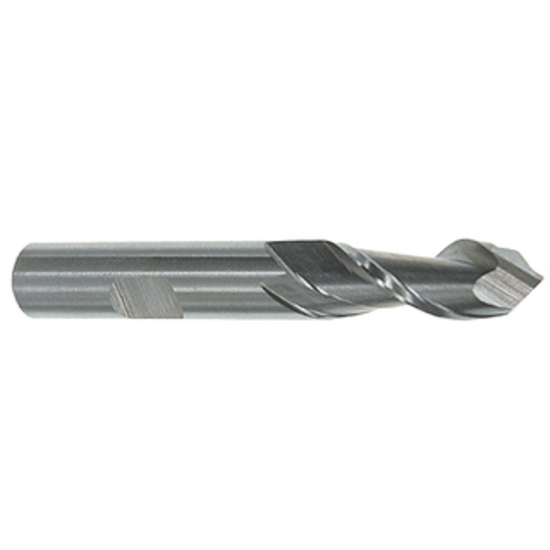 Rushmore USA 2 Flute 90 Angle Drill-Mill Single End Mill, 1/4 Size, 3/8 Shank Diameter, 5/8 Length of Cut, 2-7/16 Overall Length