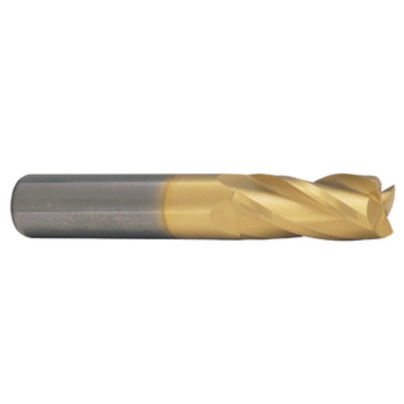 T&O 4 Flute SuperCEED Solid Carbide TiN Coated Finishing Stub Length Single End Mill, 3/32 Size, 1/8 Shank Diameter, 3/16 Length of Cut, 1-1/2 Overall Length